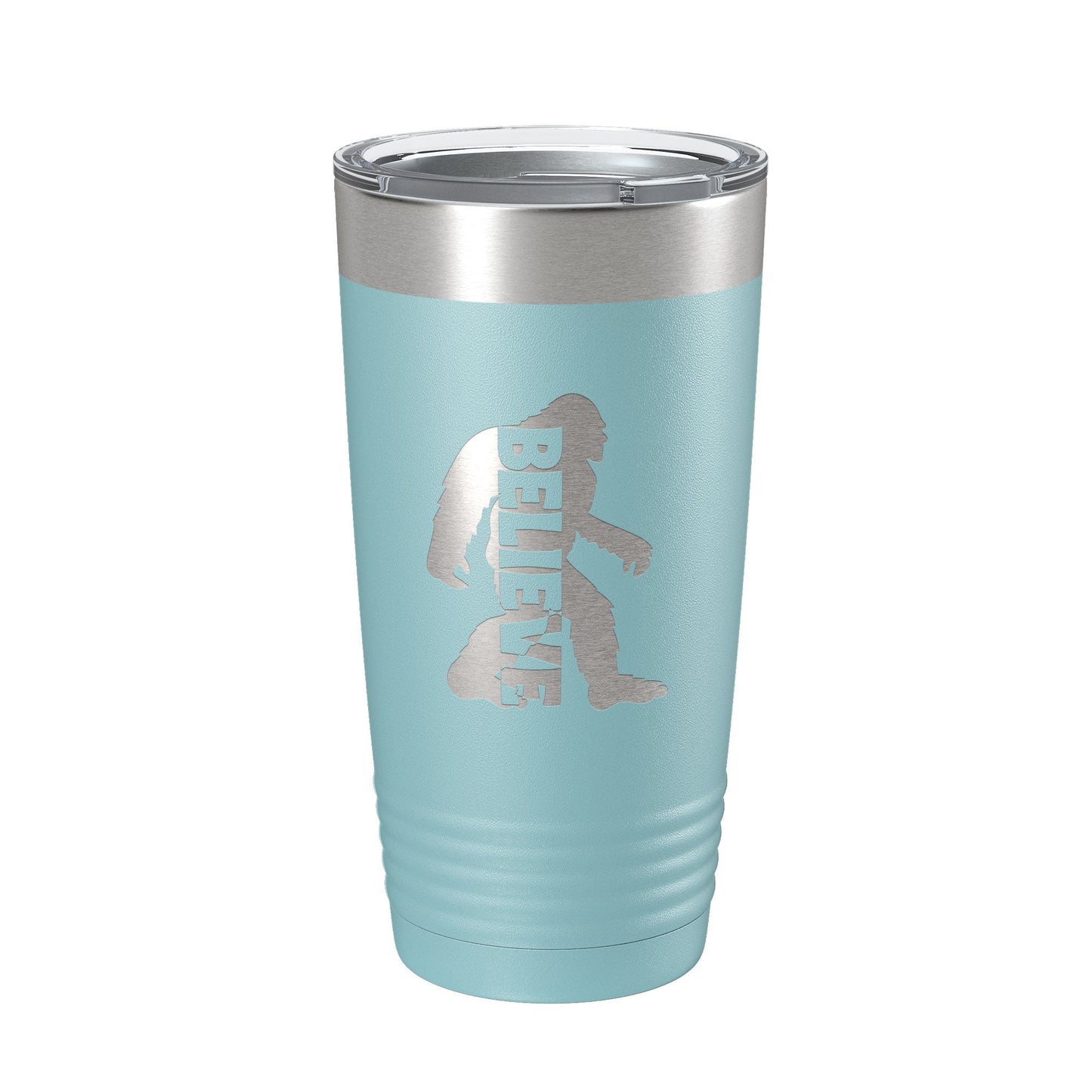 Bigfoot Tumbler I Believe Travel Mug Sasquatch Outdoorsman Camping Gift Insulated Laser Engraved Coffee Cup 20 oz