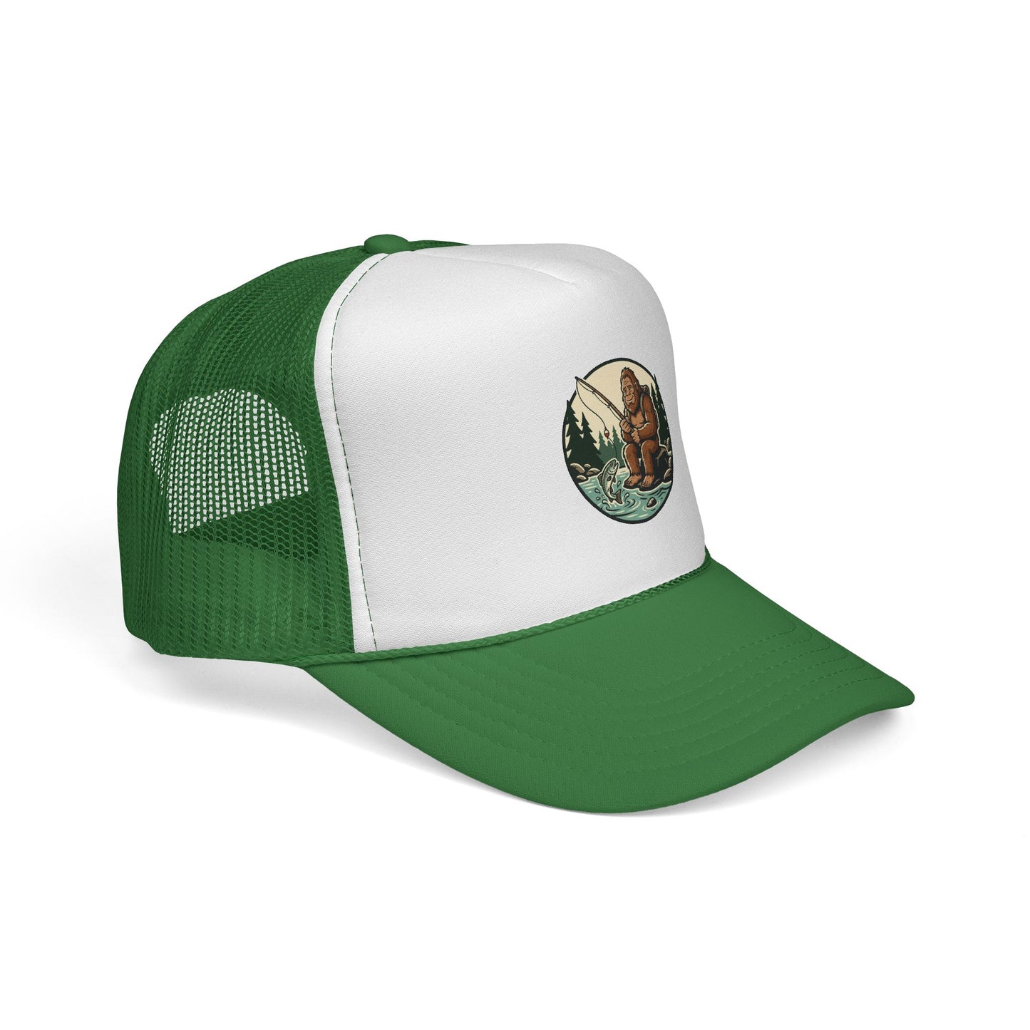 Bigfoot Forest Trucker Cap - Vintage Sasquatch Camping Hat