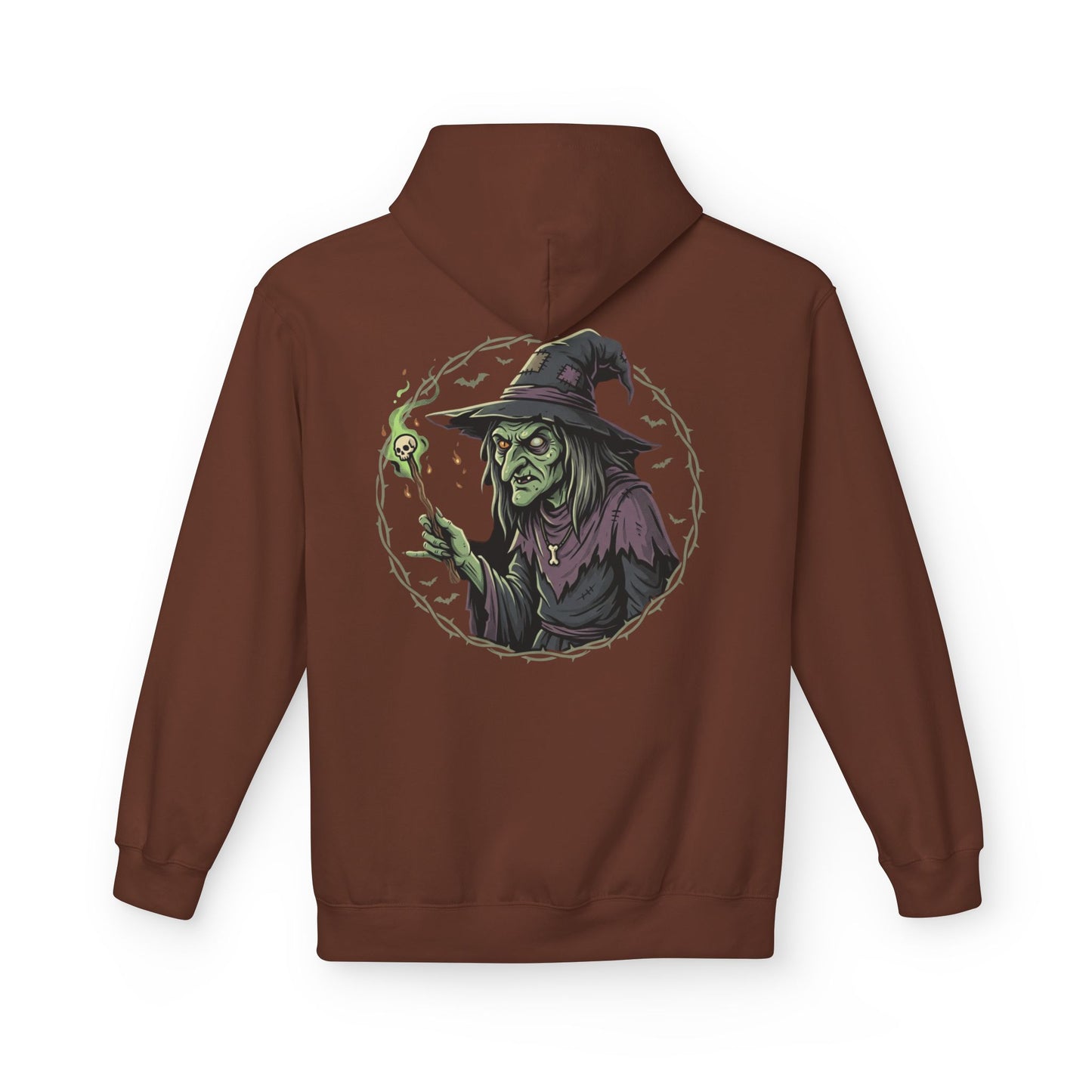 Witchy Green Witch Hoodie – Spooky Halloween Graphic Pullover