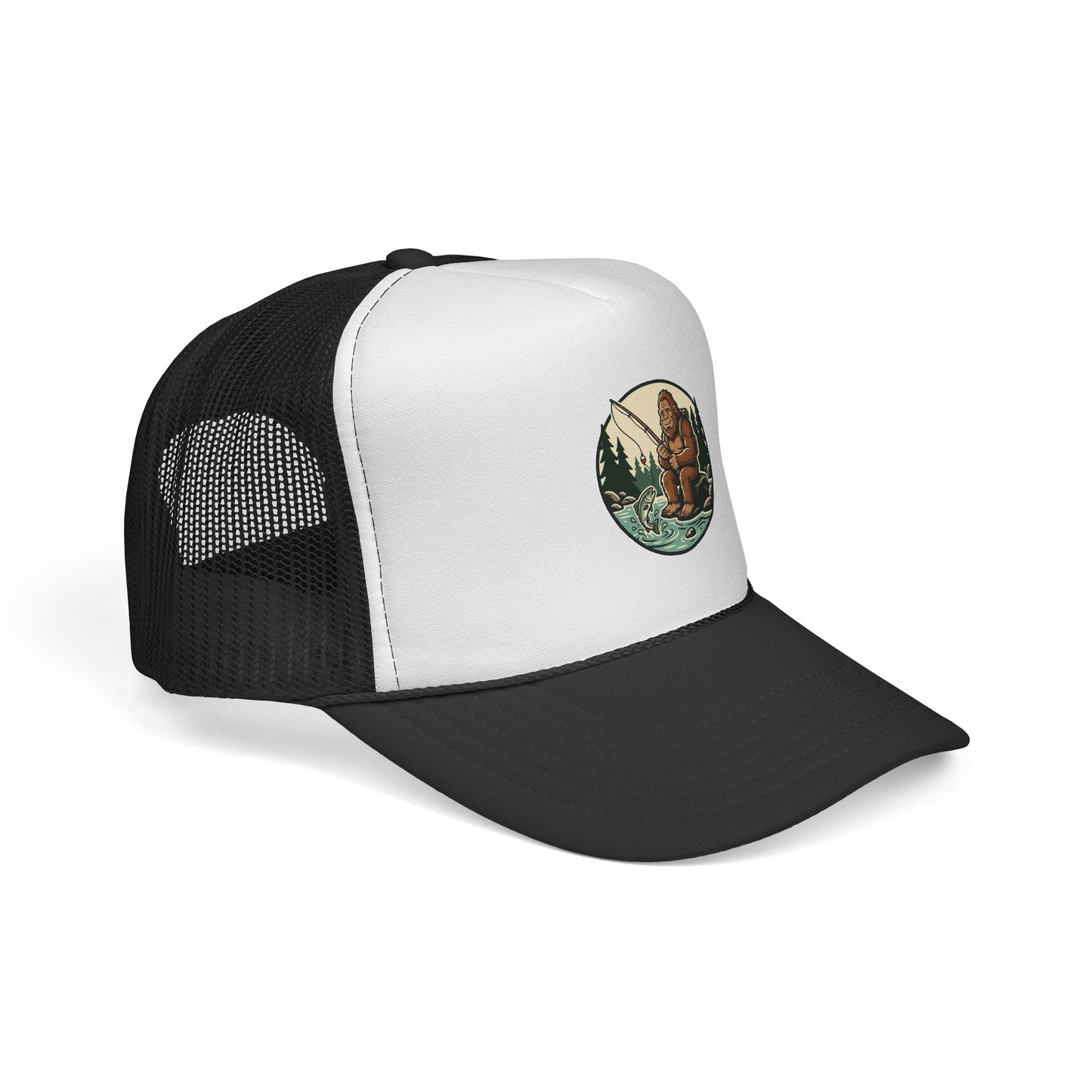 Bigfoot Forest Trucker Cap - Vintage Sasquatch Camping Hat