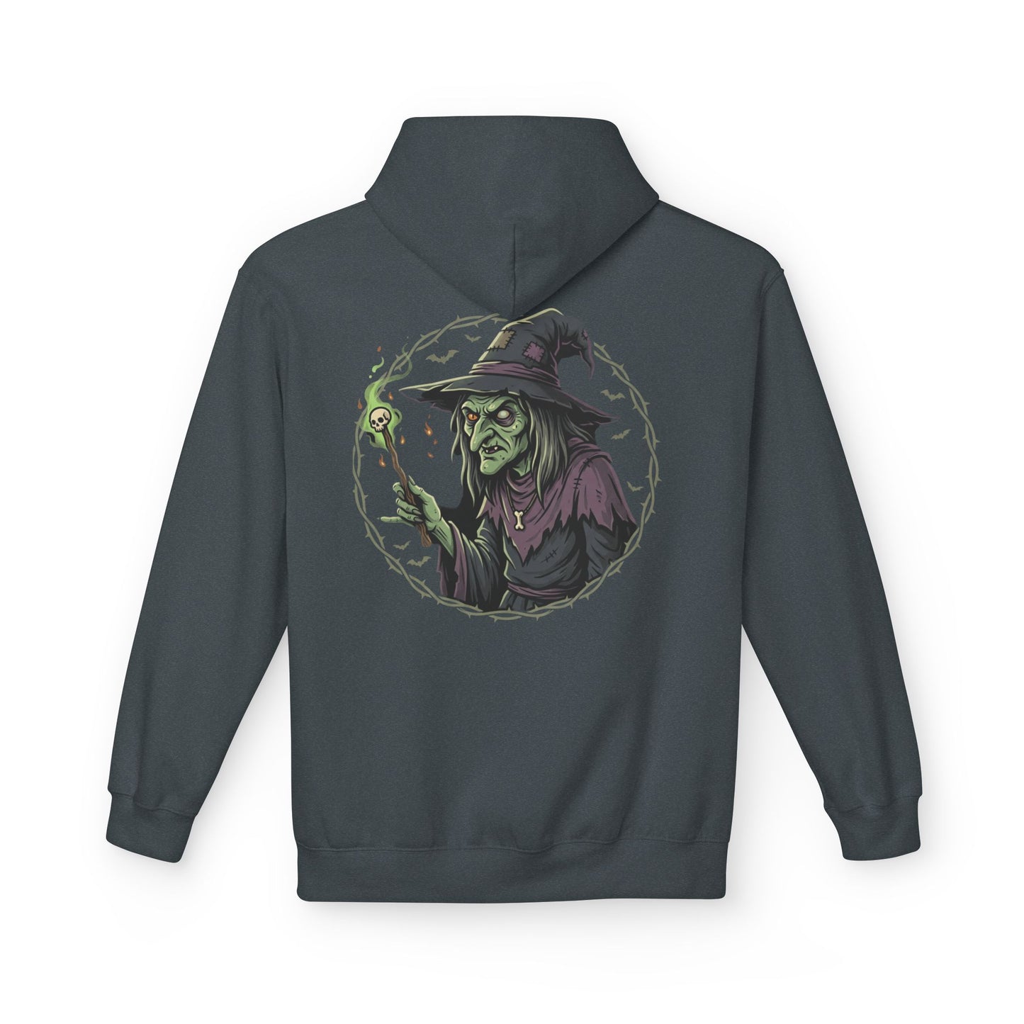 Witchy Green Witch Hoodie – Spooky Halloween Graphic Pullover