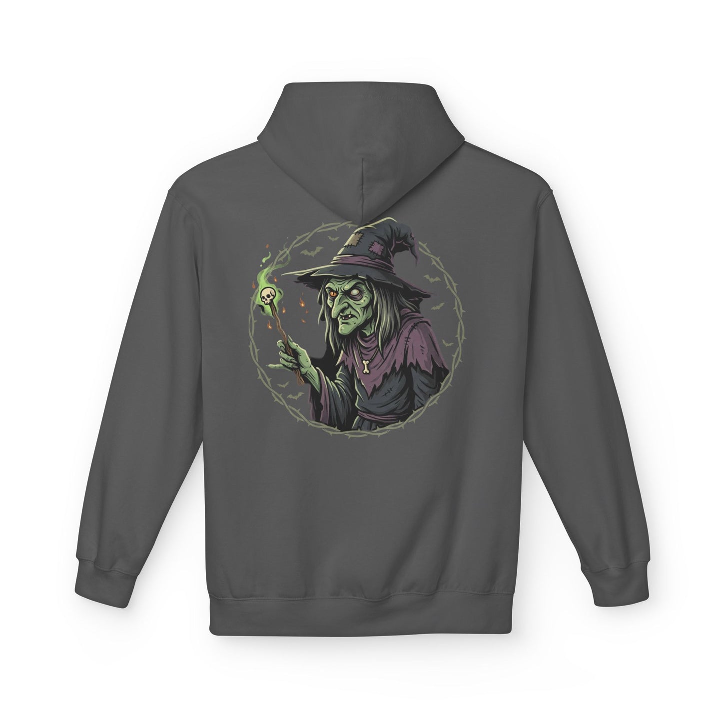 Witchy Green Witch Hoodie – Spooky Halloween Graphic Pullover