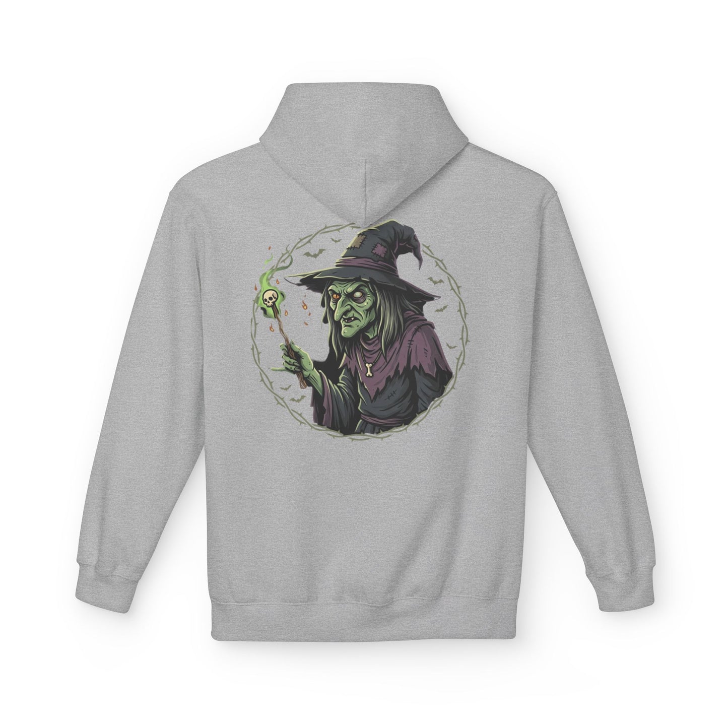 Witchy Green Witch Hoodie – Spooky Halloween Graphic Pullover