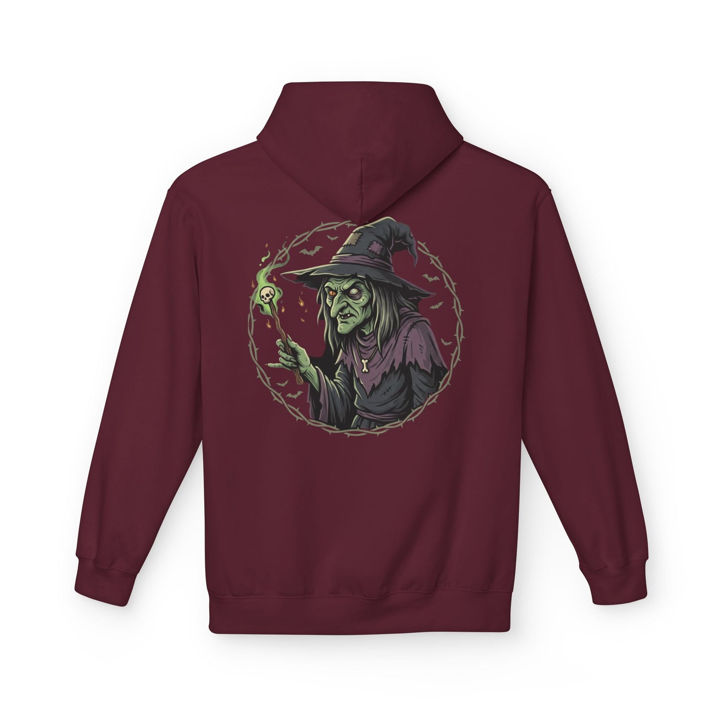 Witchy Green Witch Hoodie – Spooky Halloween Graphic Pullover