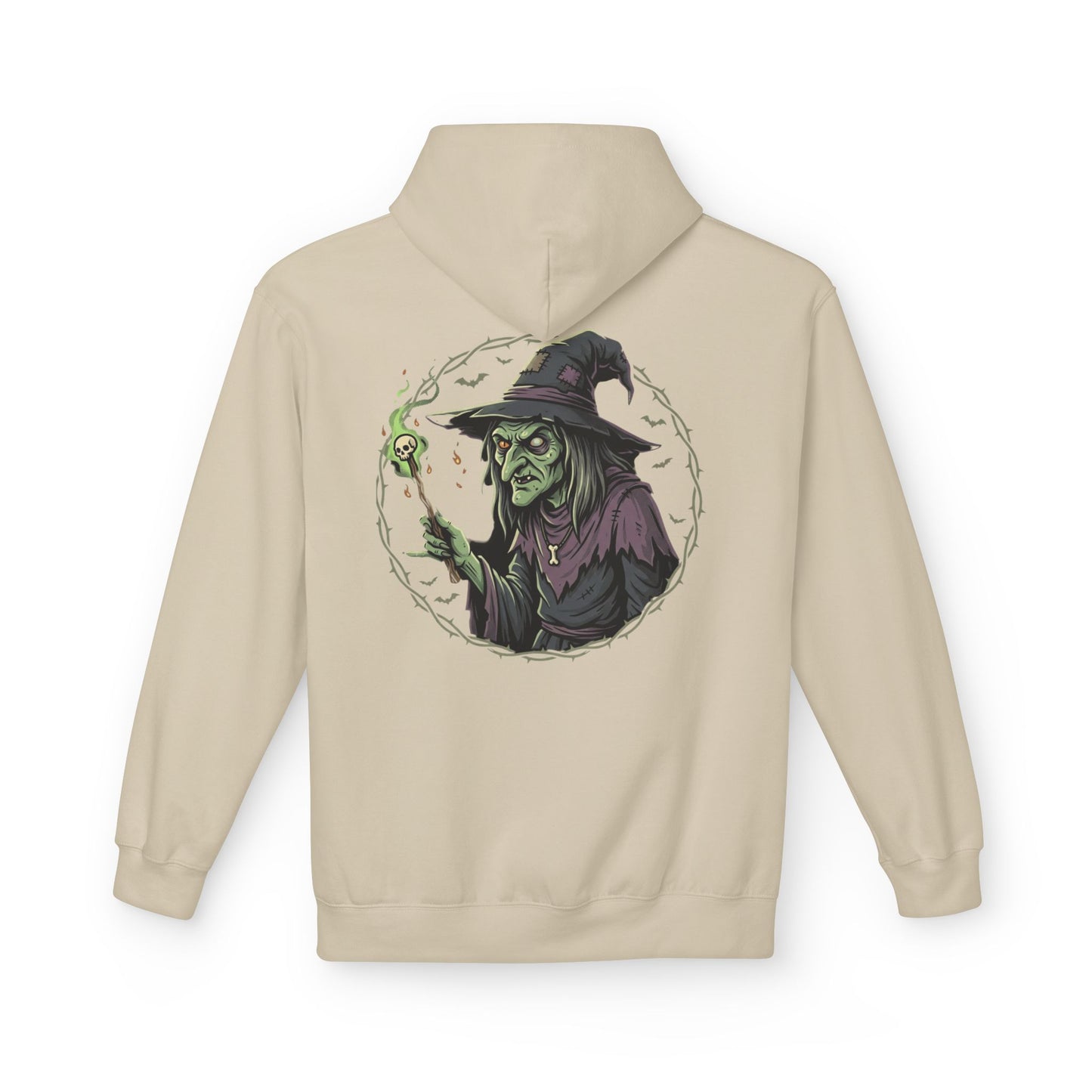 Witchy Green Witch Hoodie – Spooky Halloween Graphic Pullover