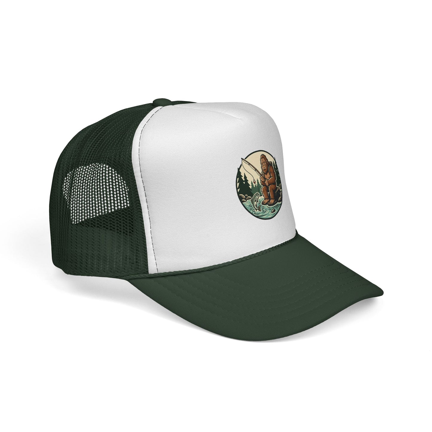Bigfoot Forest Trucker Cap - Vintage Sasquatch Camping Hat