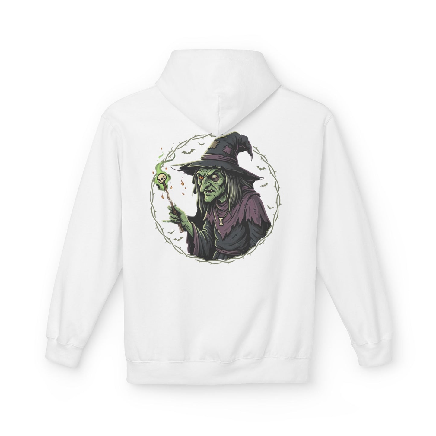 Witchy Green Witch Hoodie – Spooky Halloween Graphic Pullover