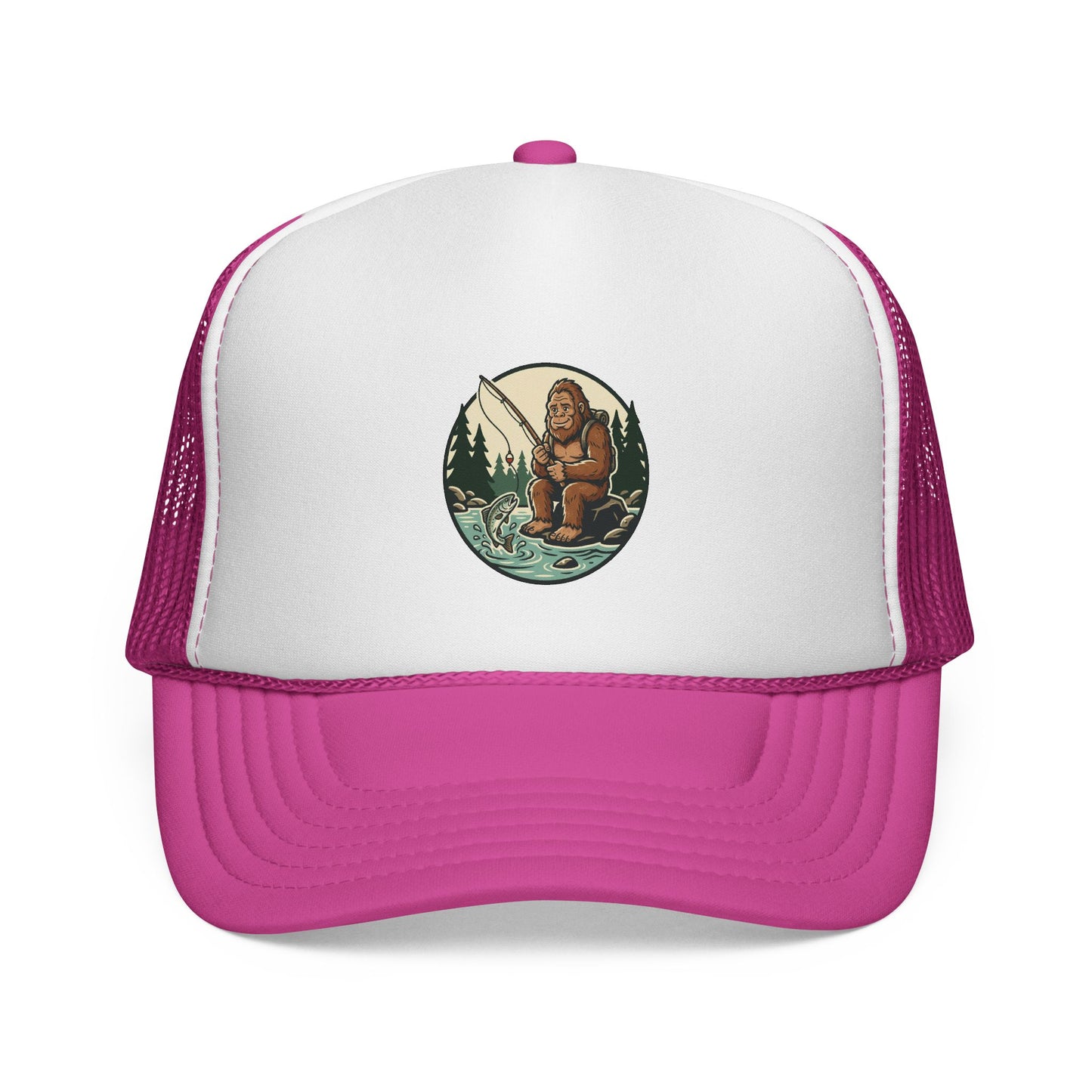 Bigfoot Forest Trucker Cap - Vintage Sasquatch Camping Hat