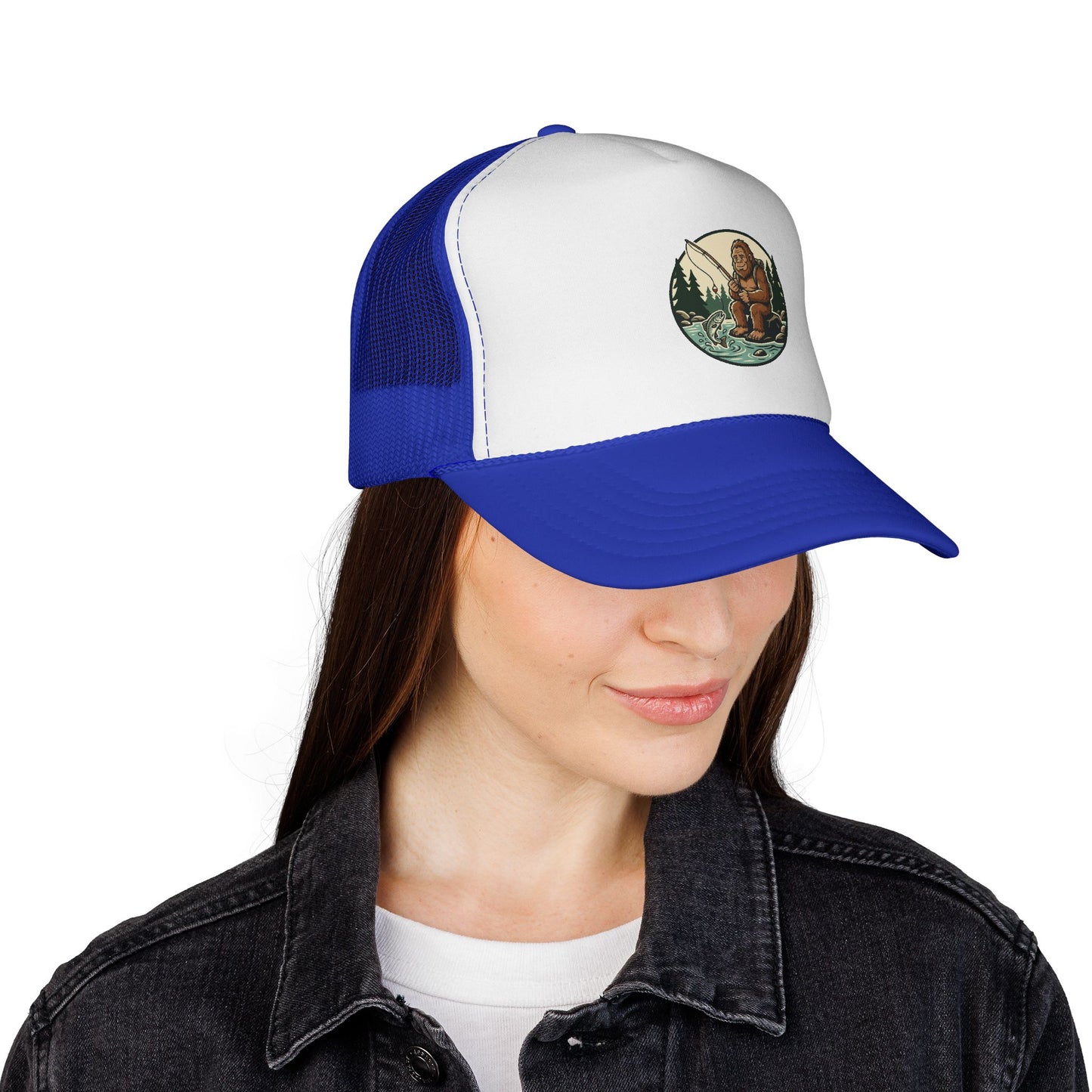 Bigfoot Forest Trucker Cap - Vintage Sasquatch Camping Hat
