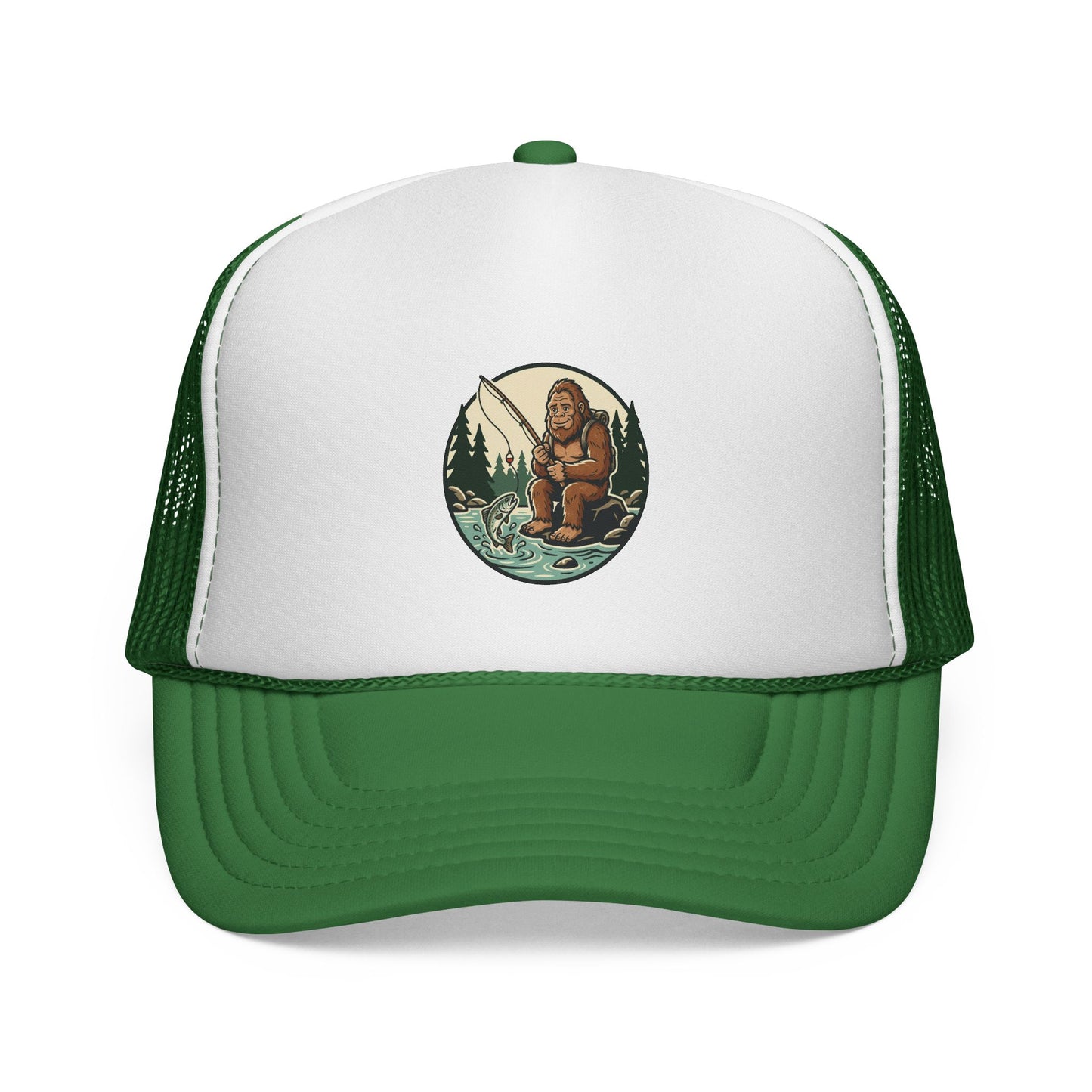 Bigfoot Forest Trucker Cap - Vintage Sasquatch Camping Hat
