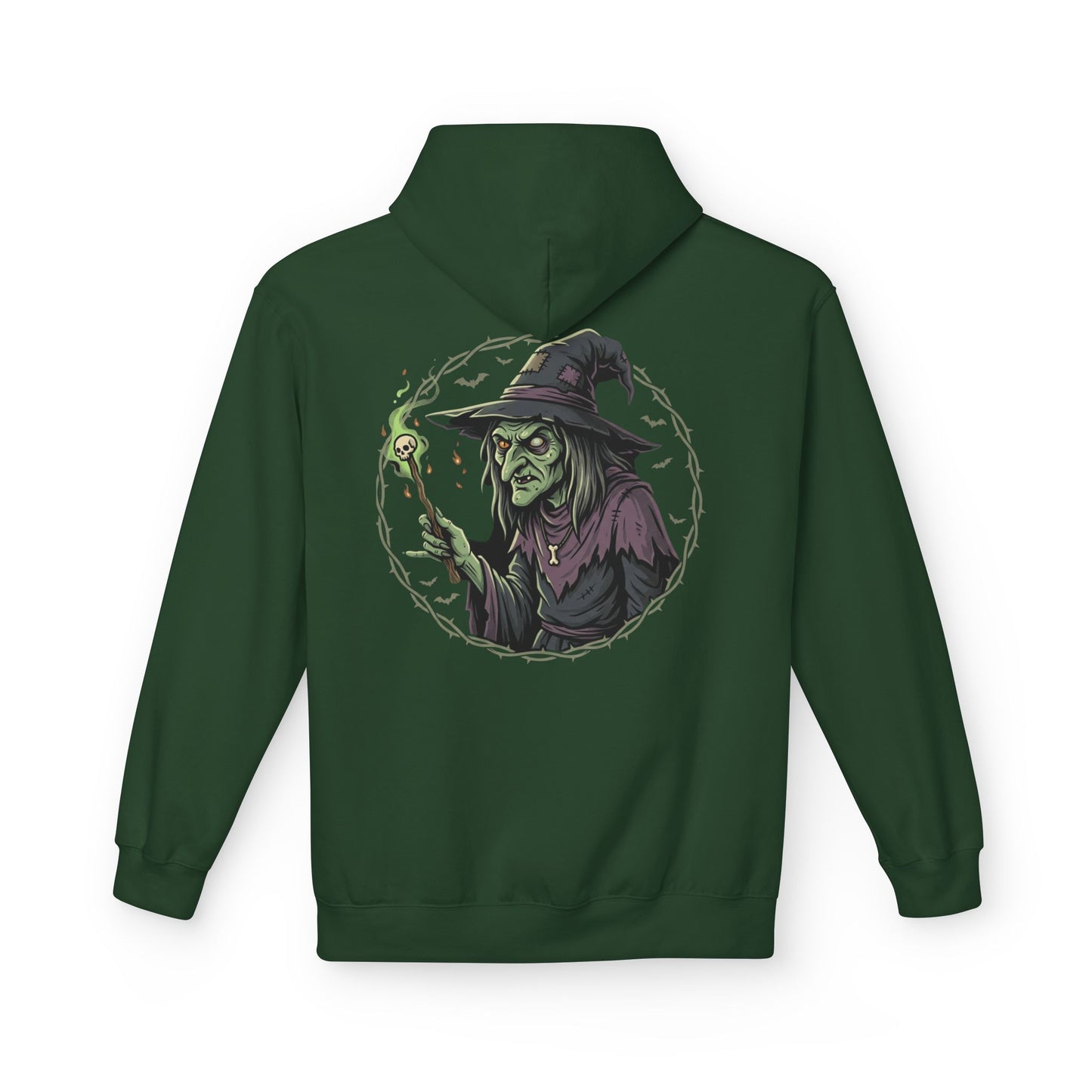 Witchy Green Witch Hoodie – Spooky Halloween Graphic Pullover