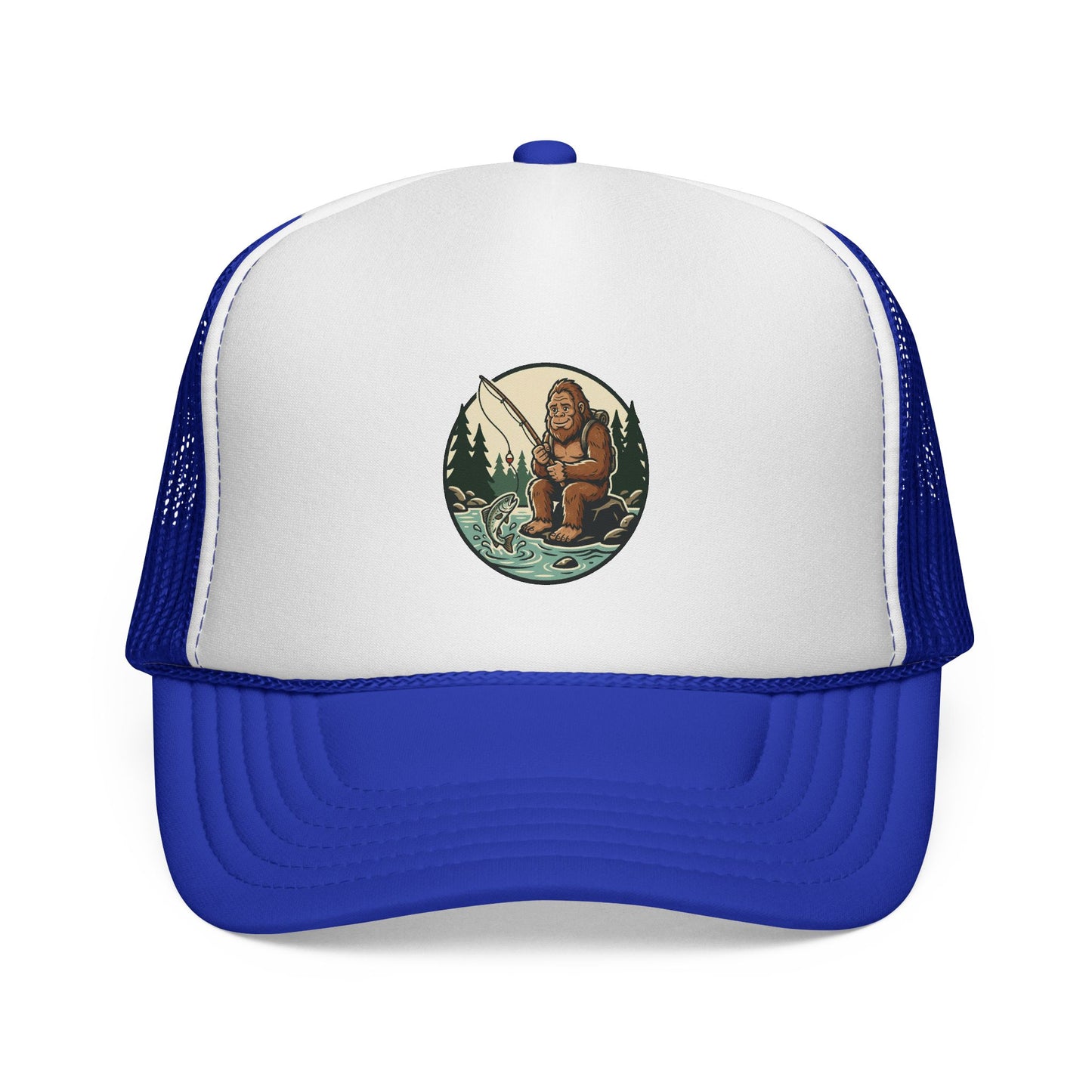 Bigfoot Forest Trucker Cap - Vintage Sasquatch Camping Hat