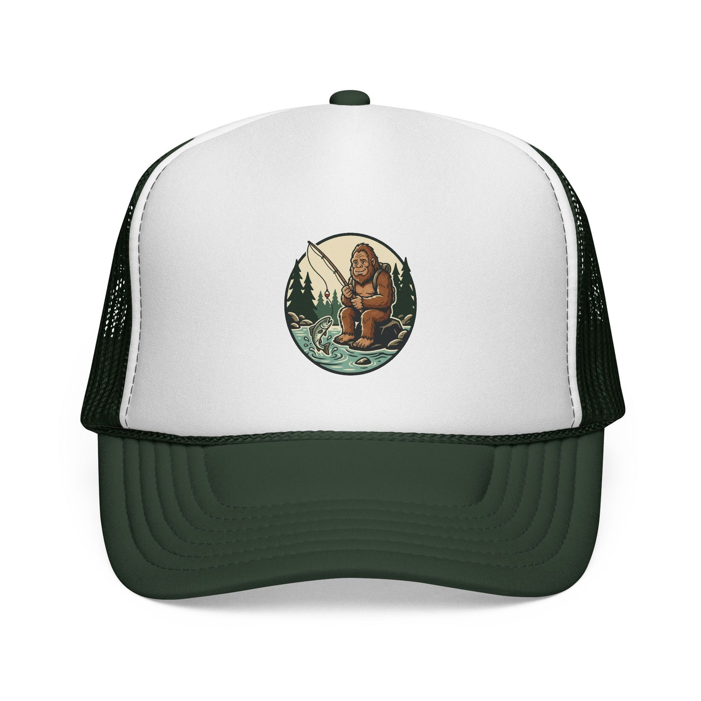 Bigfoot Forest Trucker Cap - Vintage Sasquatch Camping Hat