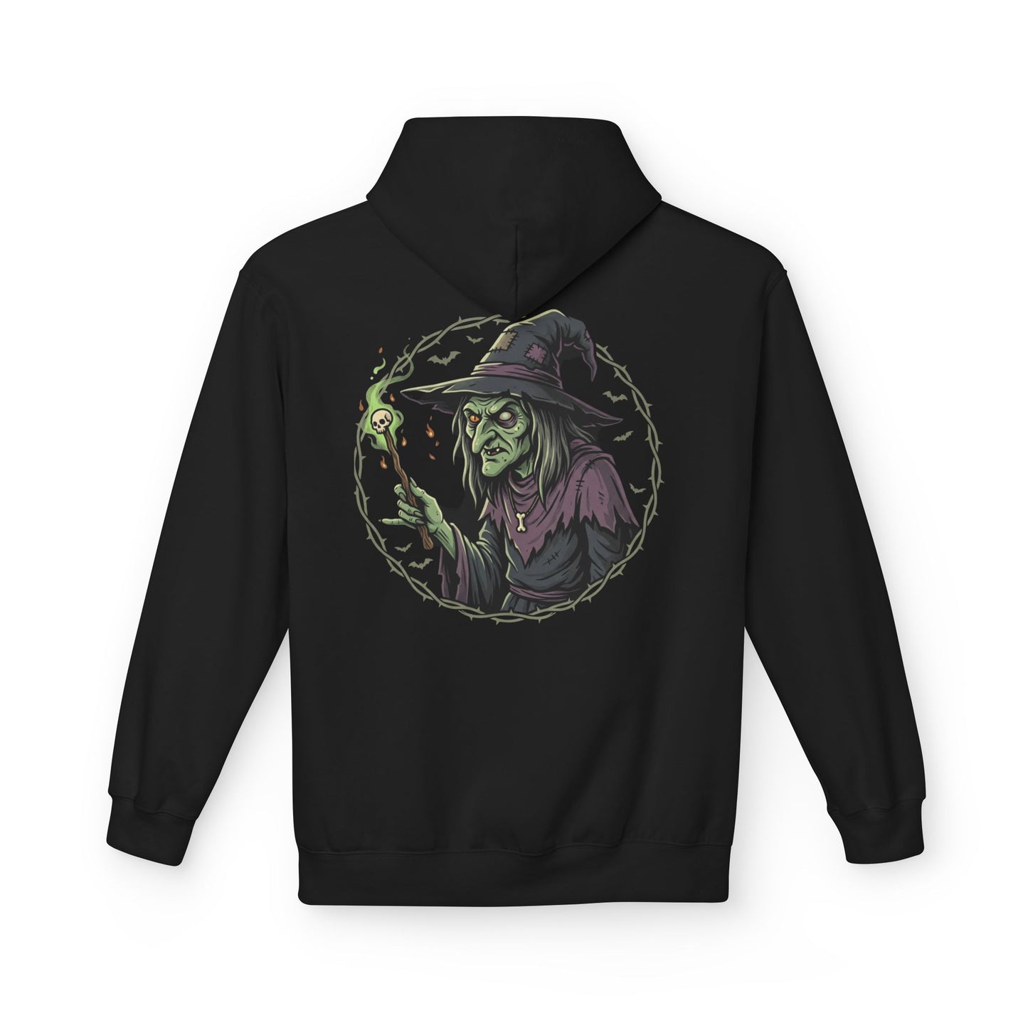 Witchy Green Witch Hoodie – Spooky Halloween Graphic Pullover