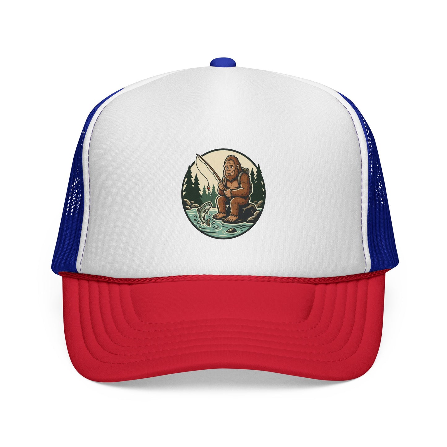 Bigfoot Forest Trucker Cap - Vintage Sasquatch Camping Hat