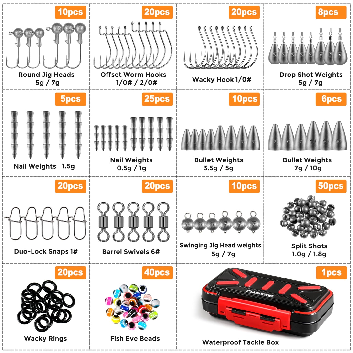 PLUSINNO 264/397pcs Fishing Accessories Kit