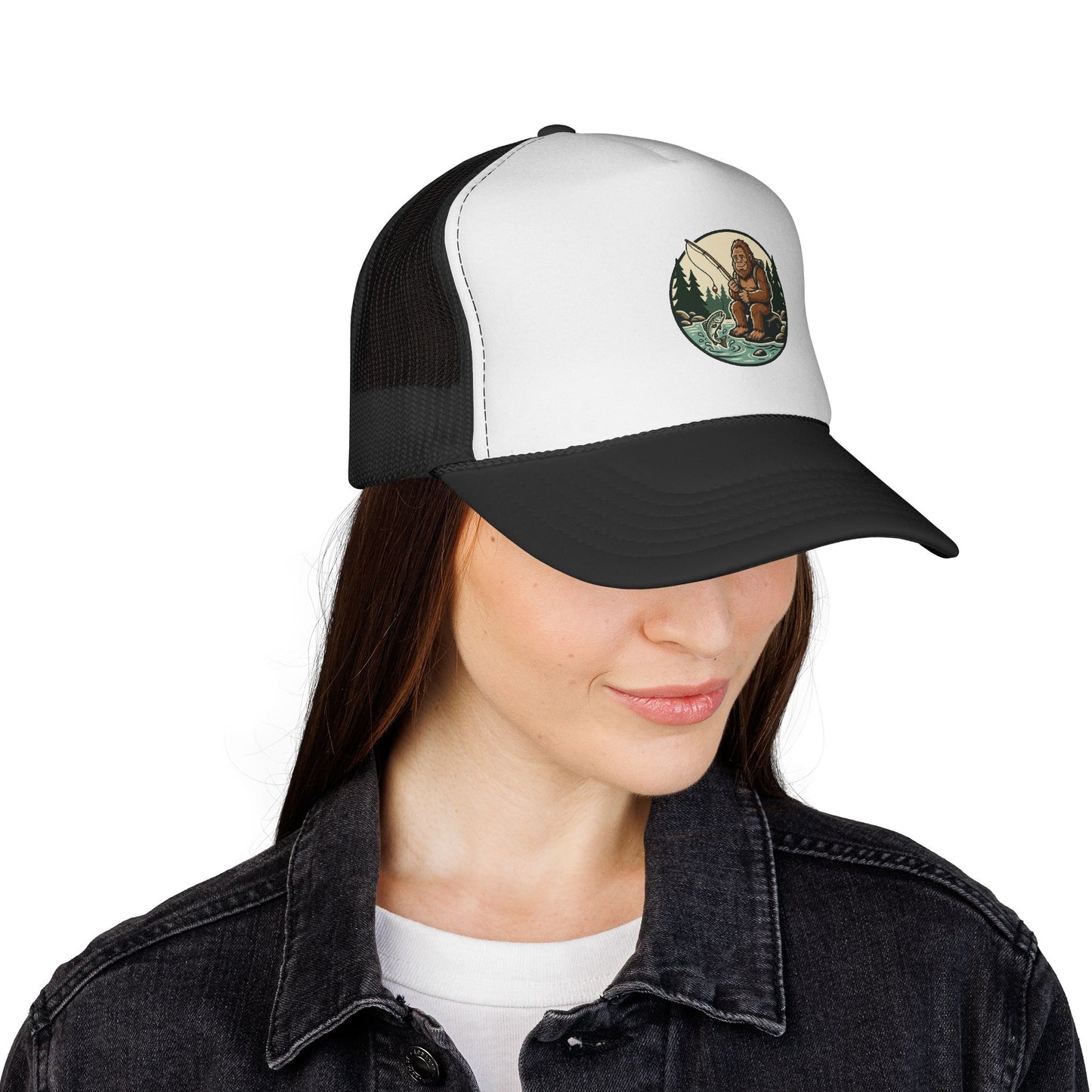 Bigfoot Forest Trucker Cap - Vintage Sasquatch Camping Hat