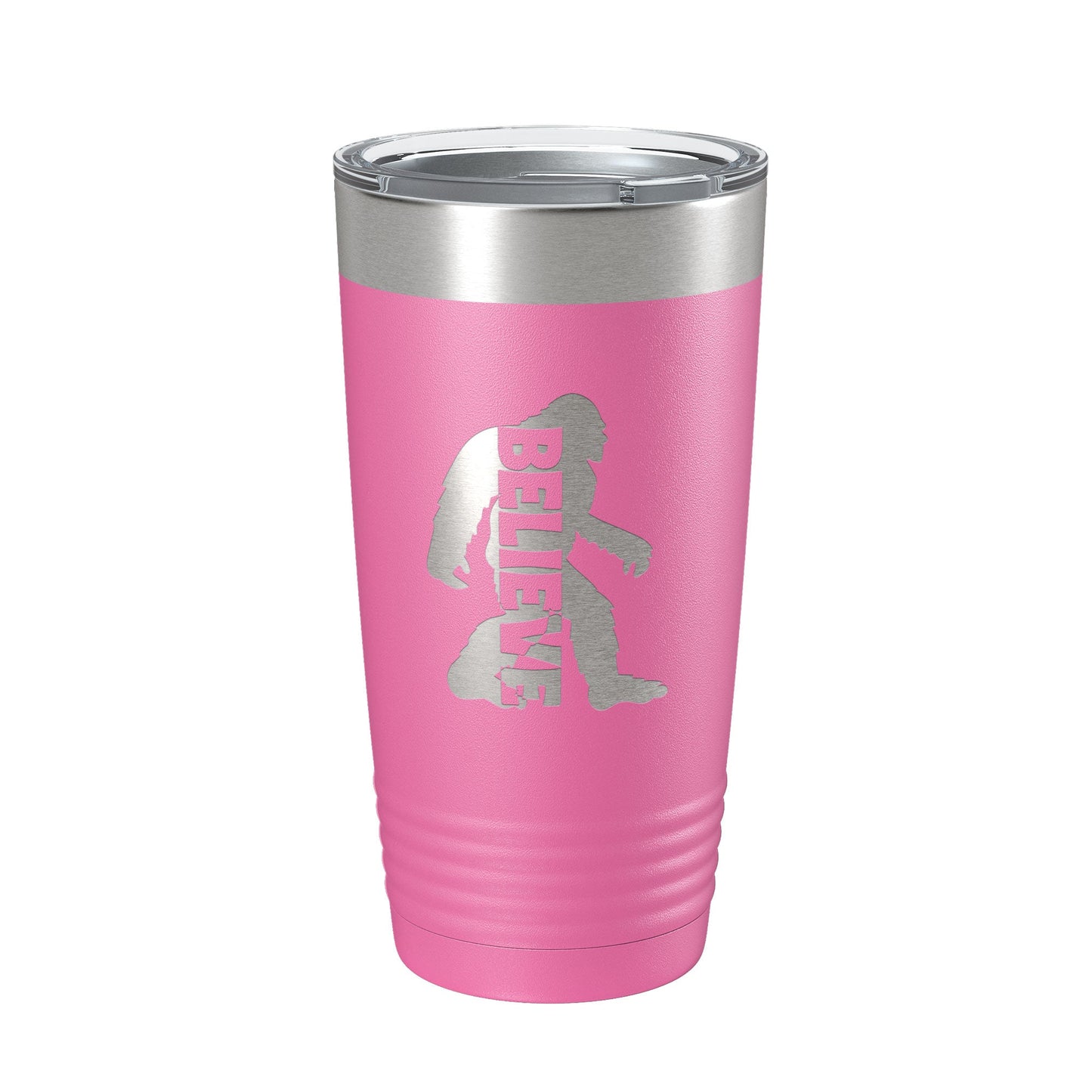 Bigfoot Tumbler I Believe Travel Mug Sasquatch Outdoorsman Camping Gift Insulated Laser Engraved Coffee Cup 20 oz